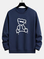 Teddy Design Sweatshirt für Damen - Bequem und Stylisch-Blau-S-Luzern Mode