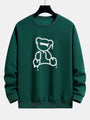 Teddy Design Sweatshirt für Damen - Bequem und Stylisch-Dunkelgrün-S-Luzern Mode