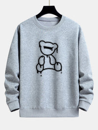 Teddy Design Sweatshirt für Damen - Bequem und Stylisch-Grau-S-Luzern Mode