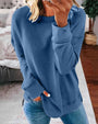 Gemütlicher Damenpullover für Herbst und Wintermode-Blau-XS-Luzern Mode