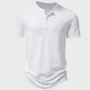 Herren T-Shirt mit V-Ausschnitt - Bequemes Basic Oberteil-Weiß-S-Luzern Mode