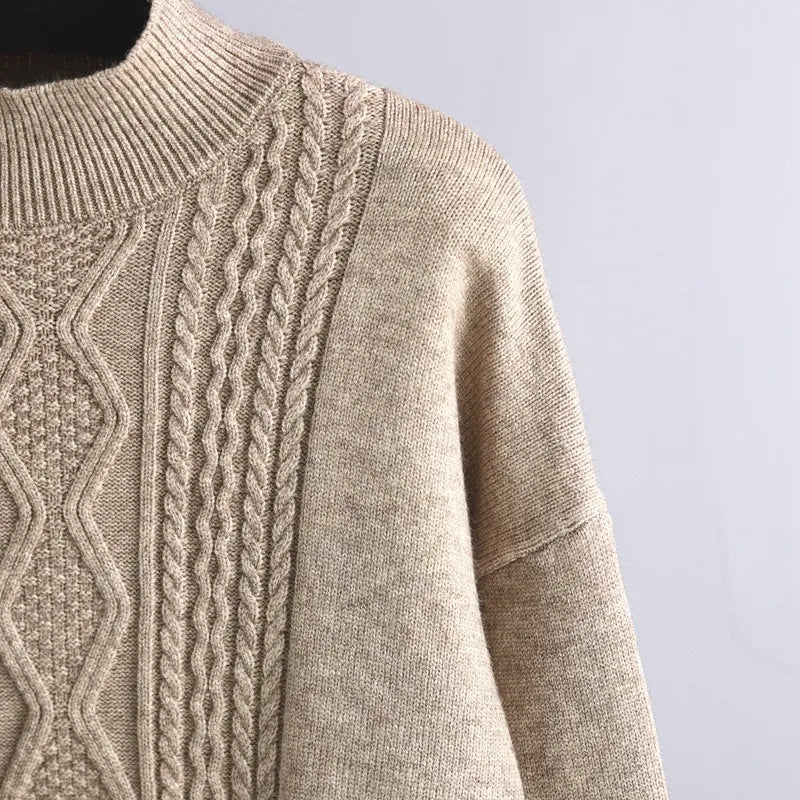 Damen Strickhose Weit Bein Elastisch Komfortabel-Luzern Mode