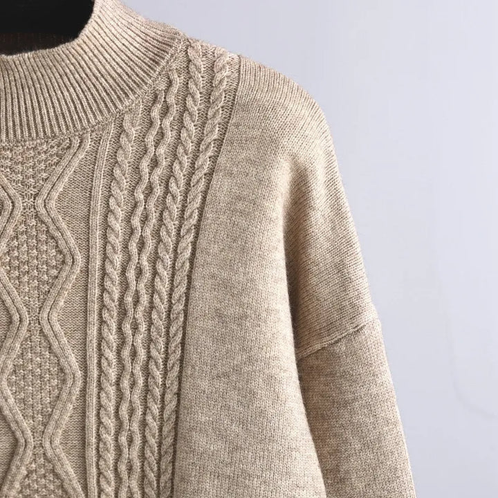 Damen Strickhose Weit Bein Elastisch Komfortabel-Luzern Mode