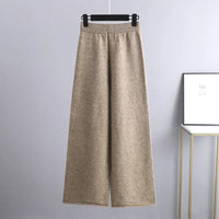 Damen Strickhose Weit Bein Elastisch Komfortabel-Luzern Mode