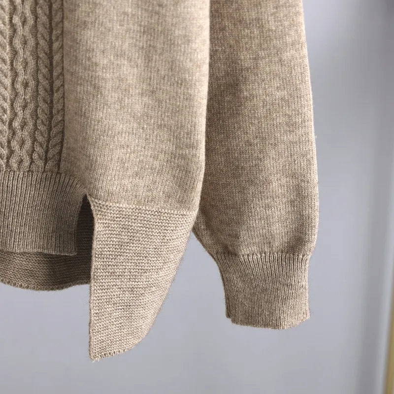 Damen Strickhose Weit Bein Elastisch Komfortabel-Luzern Mode