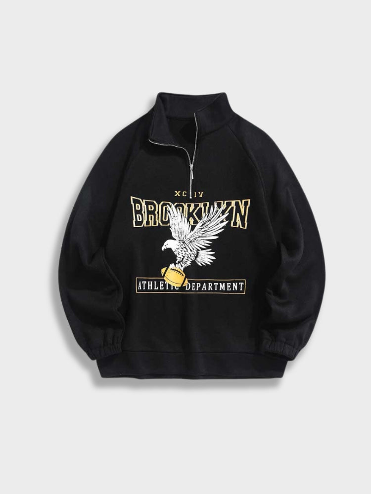 Herren Sweatshirt Adler Brooklyn Athletic Design-Schwarz-XS-Luzern Mode
