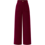 Damen Cordhose mit Hoher Taille und Weitem Bein-Bordeaux-XS-Luzern Mode