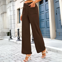 Damen Cordhose mit Hoher Taille und Weitem Bein-Luzern Mode
