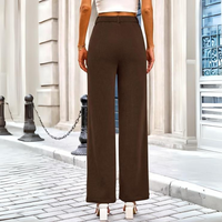Damen Cordhose mit Hoher Taille und Weitem Bein-Luzern Mode