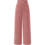 Damen Cordhose mit Hoher Taille und Weitem Bein-Rosa-XS-Luzern Mode