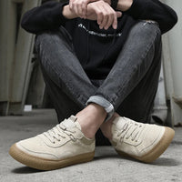 Herren Wildleder Sneaker mit Komfortsohle für Alltag-Sand-38-Luzern Mode