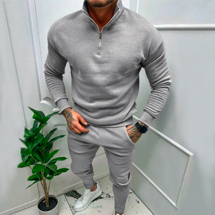 Herren Jogginganzug mit Reißverschluss und Stehkragen-Luzern Mode
