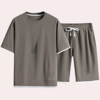 Herren Sport T-Shirt Atmungsaktiv Fitness Laufshirt-Khaki-S-Luzern Mode