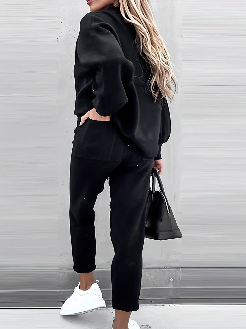 Damen Freizeitanzug mit Tasche - Bequemes Set für Alltag-Luzern Mode