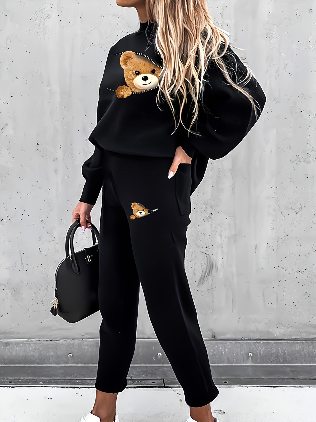 Damen Freizeitanzug mit Tasche - Bequemes Set für Alltag-Luzern Mode