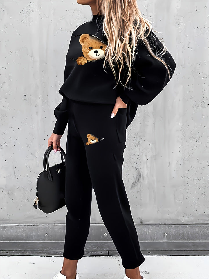Damen Freizeitanzug mit Tasche - Bequemes Set für Alltag-Luzern Mode