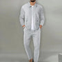 Herren Freizeitanzug Set - Stilvoller Anzug mit Reißverschluss-Grau-S-Luzern Mode