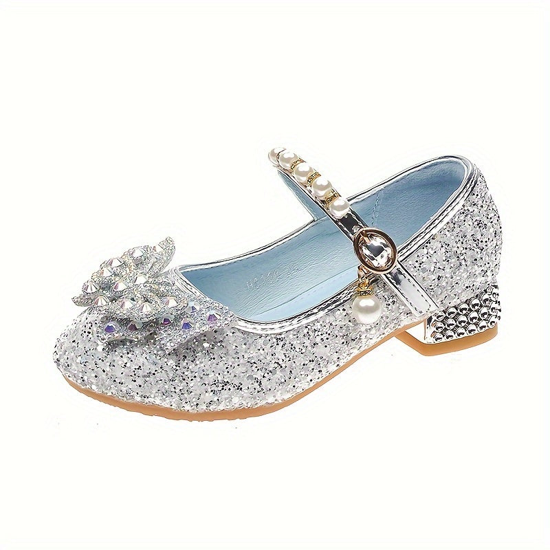 Herbstlicher Glitzer-Schuh Isla – Bequemer Slipper mit Pailletten & Perlen für Mädchen