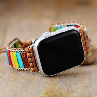Handgemachtes Boho Wickelarmband für Apple Watch-Silber-Luzern Mode