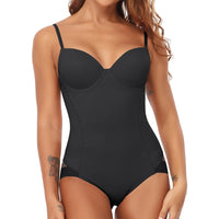 Schlankmachender Bodysuit | Nahtlos | Einfarbig | V-Ausschnitt | Hebeeffekt-Luzern Mode