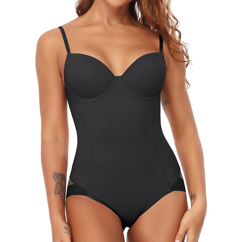 Schlankmachender Bodysuit | Nahtlos | Einfarbig | V-Ausschnitt | Hebeeffekt-Luzern Mode