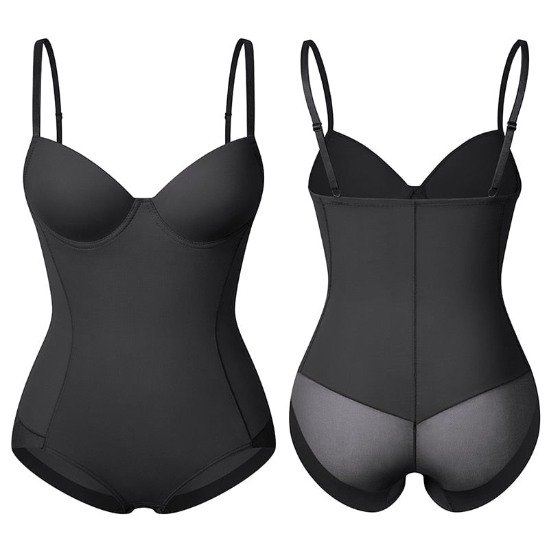 Schlankmachender Bodysuit | Nahtlos | Einfarbig | V-Ausschnitt | Hebeeffekt-Luzern Mode