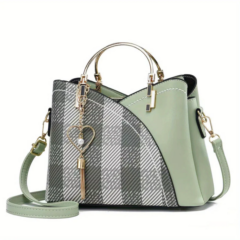 Luxuriöse Damenhandtasche mit abnehmbarem Schulterriemen-Grün-2-Luzern Mode