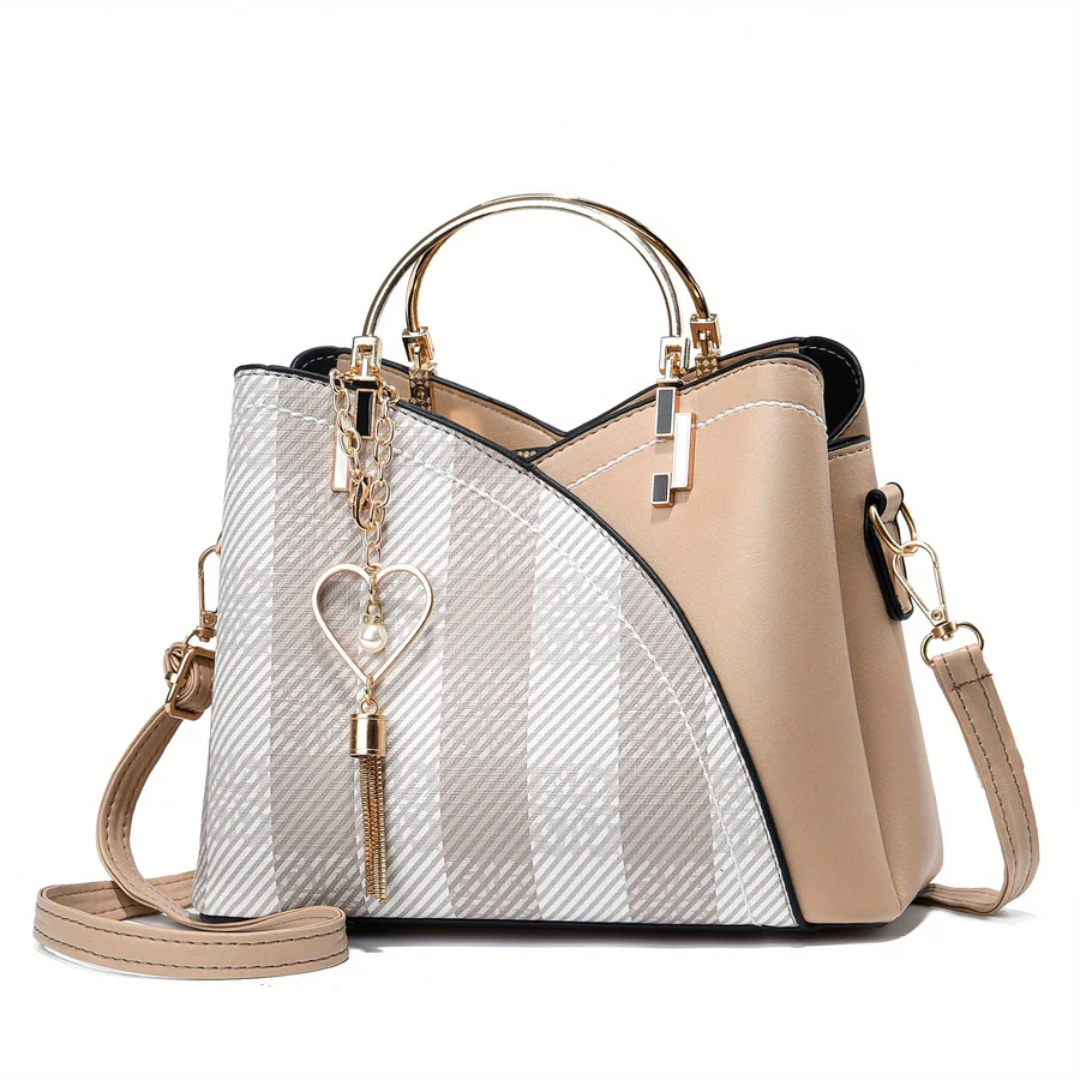 Luxuriöse Damenhandtasche mit abnehmbarem Schulterriemen-Khaki-Luzern Mode