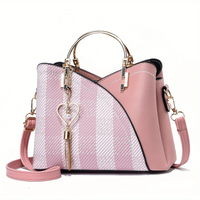 Luxuriöse Damenhandtasche mit abnehmbarem Schulterriemen-Rosa-2-Luzern Mode