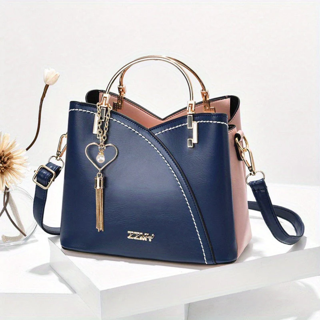 Luxuriöse Damenhandtasche mit abnehmbarem Schulterriemen-Tiefblau-Luzern Mode