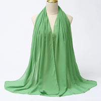 Hijab | Chiffon | Einfarbig | Leicht | Atmungsaktiv | Einheitsgröße-Grün-Luzern Mode