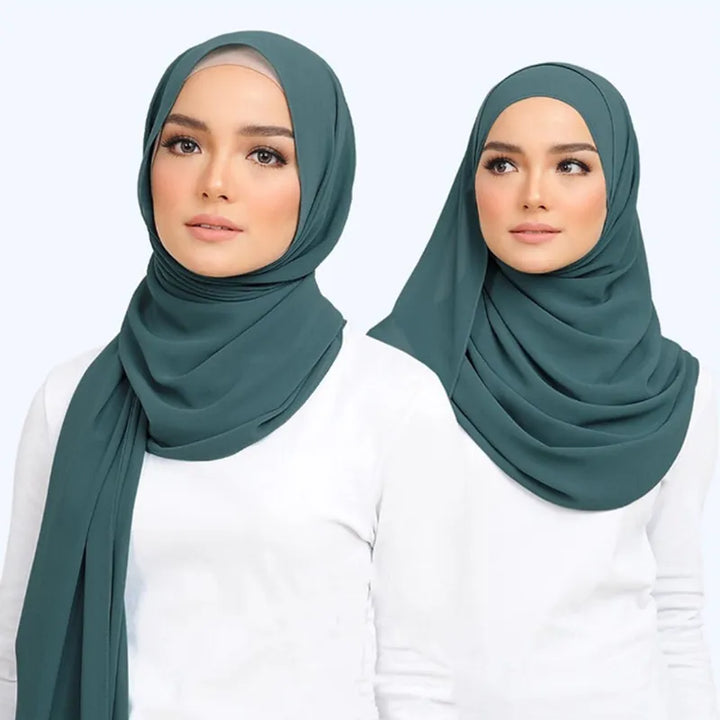 Hijab | Chiffon | Einfarbig | Leicht | Atmungsaktiv | Einheitsgröße-Luzern Mode