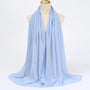 Hijab | Chiffon | Einfarbig | Leicht | Atmungsaktiv | Einheitsgröße-Hellblau-Luzern Mode