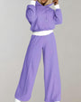 Damen Jogginganzug Kapuzenpullover und Jogginghose Set-Lila-S-Luzern Mode