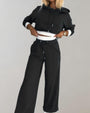 Damen Jogginganzug Kapuzenpullover und Jogginghose Set-Schwarz-S-Luzern Mode