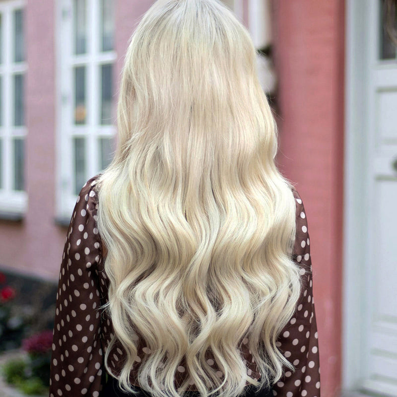 Haarverlängerungs-Set | Clip-in | Helles Blond 60B | 100% Natürlich-Luzern Mode