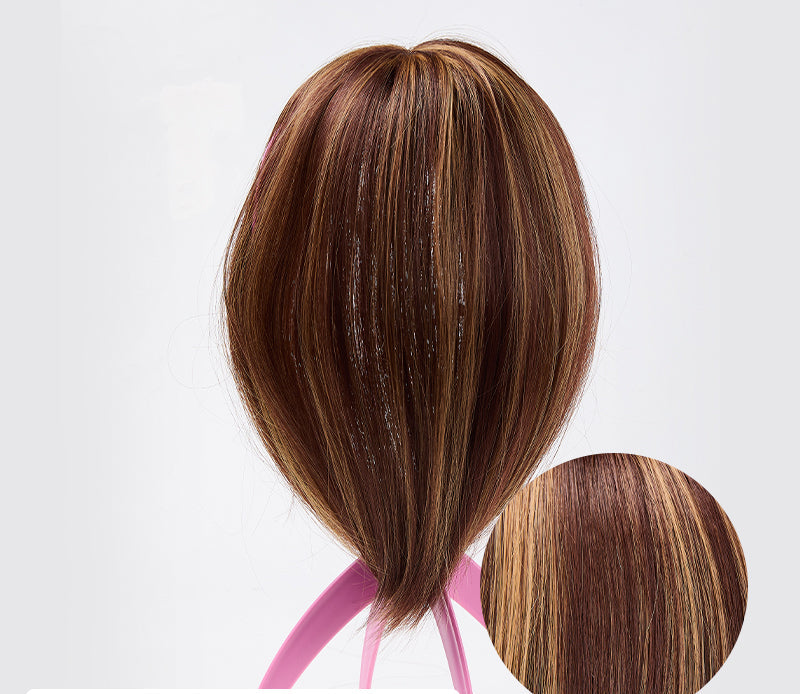 Clip-in Haarstück | Pony | Synthetisch | Volumen | Weich | Hitzebeständig-08#-Luzern Mode