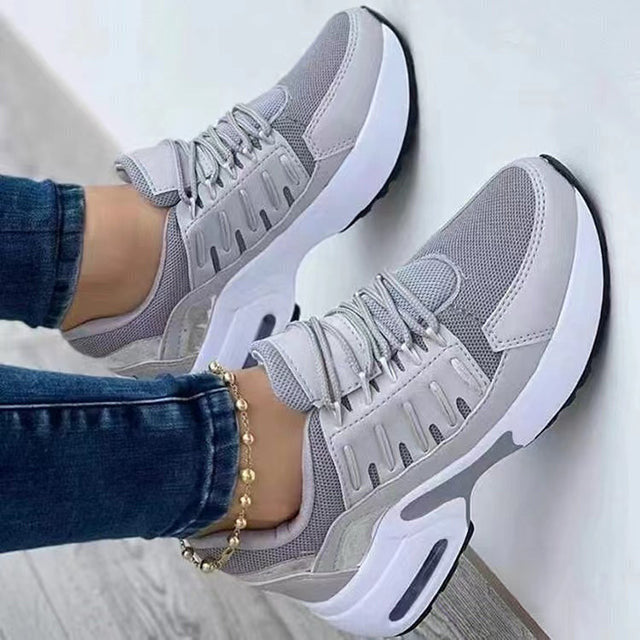 Damen Sneaker mit Luftpolsterung für Komfort und Stil-Grau-36-Luzern Mode