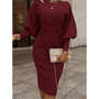 Elegantes Damen Cocktailkleid mit Ketten-Accessoire-Rot-S-Luzern Mode