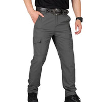 Wasserdichte Herren Cargo Hose mit Seitentaschen Outdoor-Dunkelgrau-S-Luzern Mode