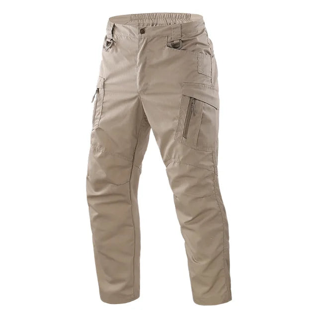 Wasserdichte Herren Cargo Hose mit Seitentaschen Outdoor-Khaki-S-Luzern Mode