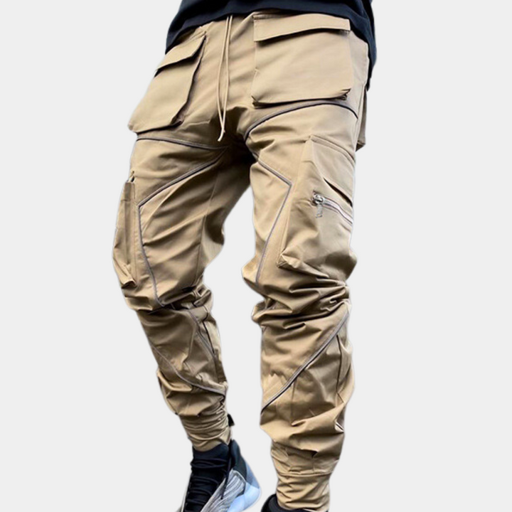 Herren Funktionsjacke mit verstellbaren Klettverschlüssen-Khaki-XS-Luzern Mode
