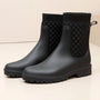 Damen Stiefeletten mit Strickdetail - Bequeme Herbstschuhe-Schwarz gewebt-36-Luzern Mode