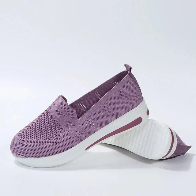 Damen Sneaker Plattform Schuhe - Bequeme Designer Sneaker-Lila-35-Luzern Mode