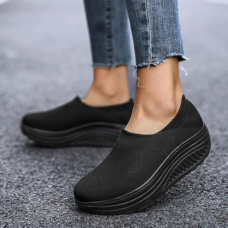 Damen Plattform Sneaker - Bequeme Slip-On Loafers-Luzern Mode