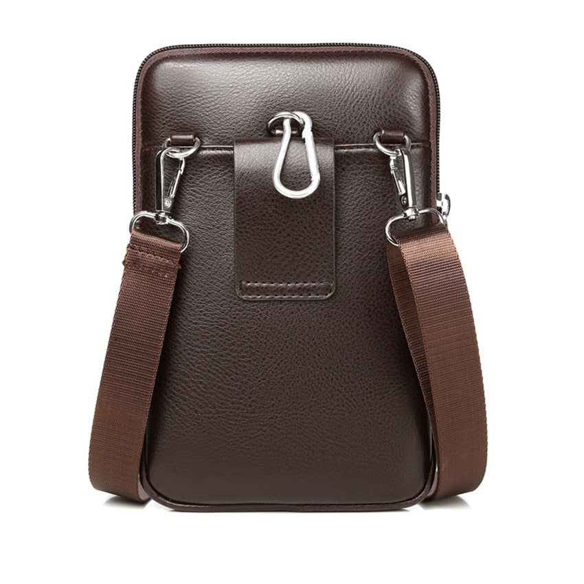 Kompakte PU-Leder Crossbody-Tasche für Herren mit verstellbarem Schulterriemen