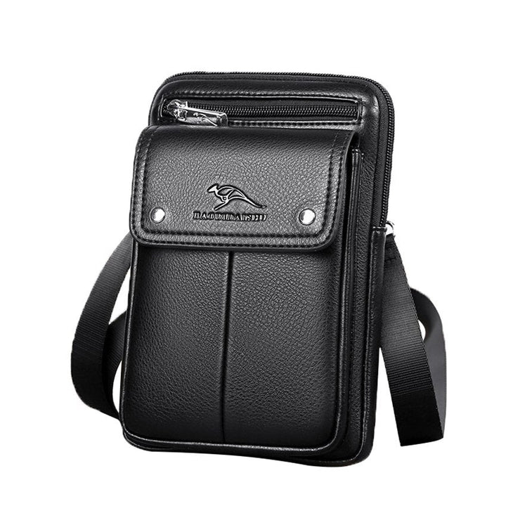 Kompakte PU-Leder Crossbody-Tasche für Herren mit verstellbarem Schulterriemen