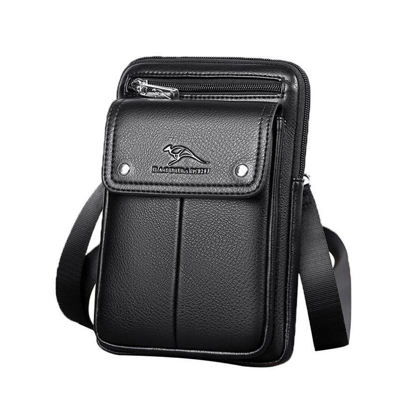 Kompakte PU-Leder Crossbody-Tasche für Herren mit verstellbarem Schulterriemen