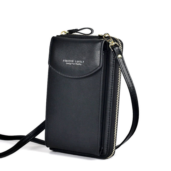 Kompakte Schultertasche aus PU-Leder mit verstellbarem Riemen