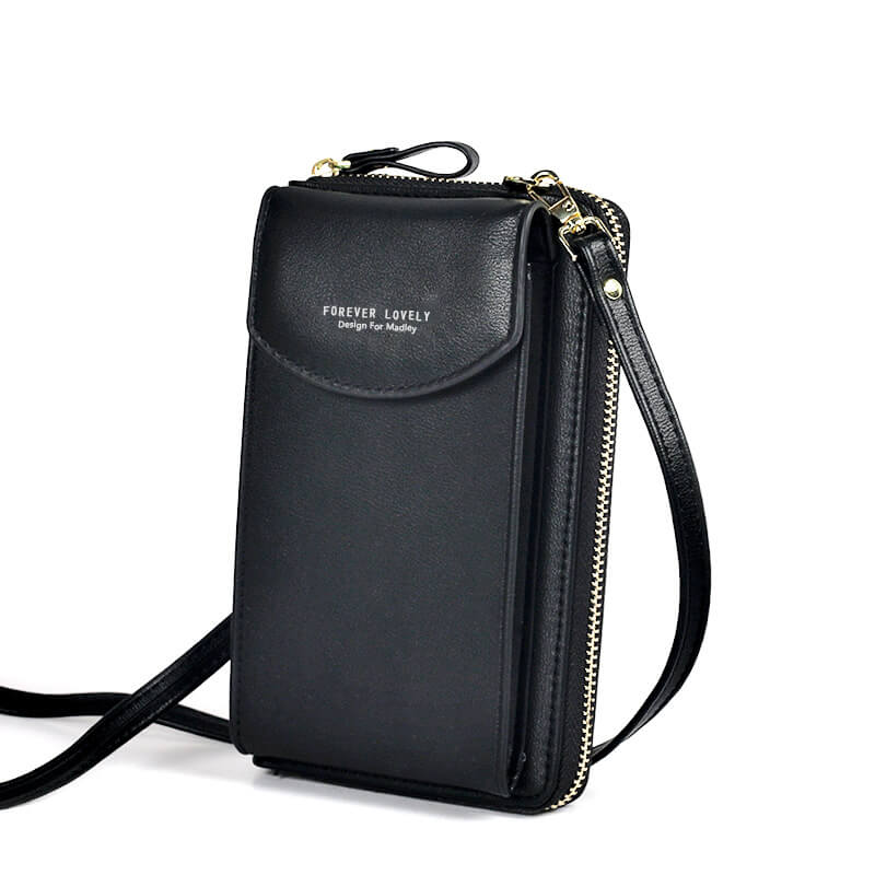 Kompakte Schultertasche aus PU-Leder mit verstellbarem Riemen